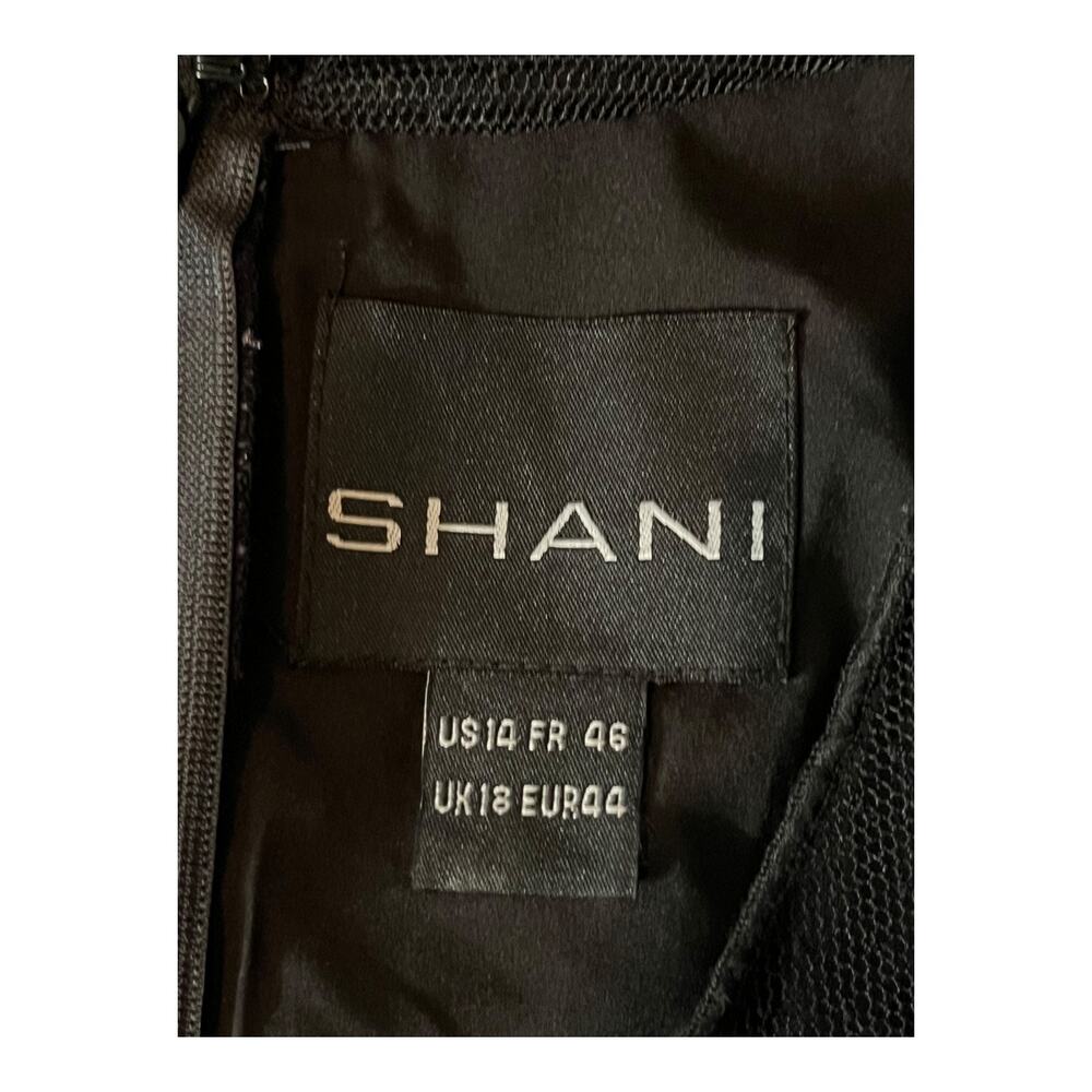 Shani dress Illusion neckline A-line blue black size 14 - Picture 5 of 9